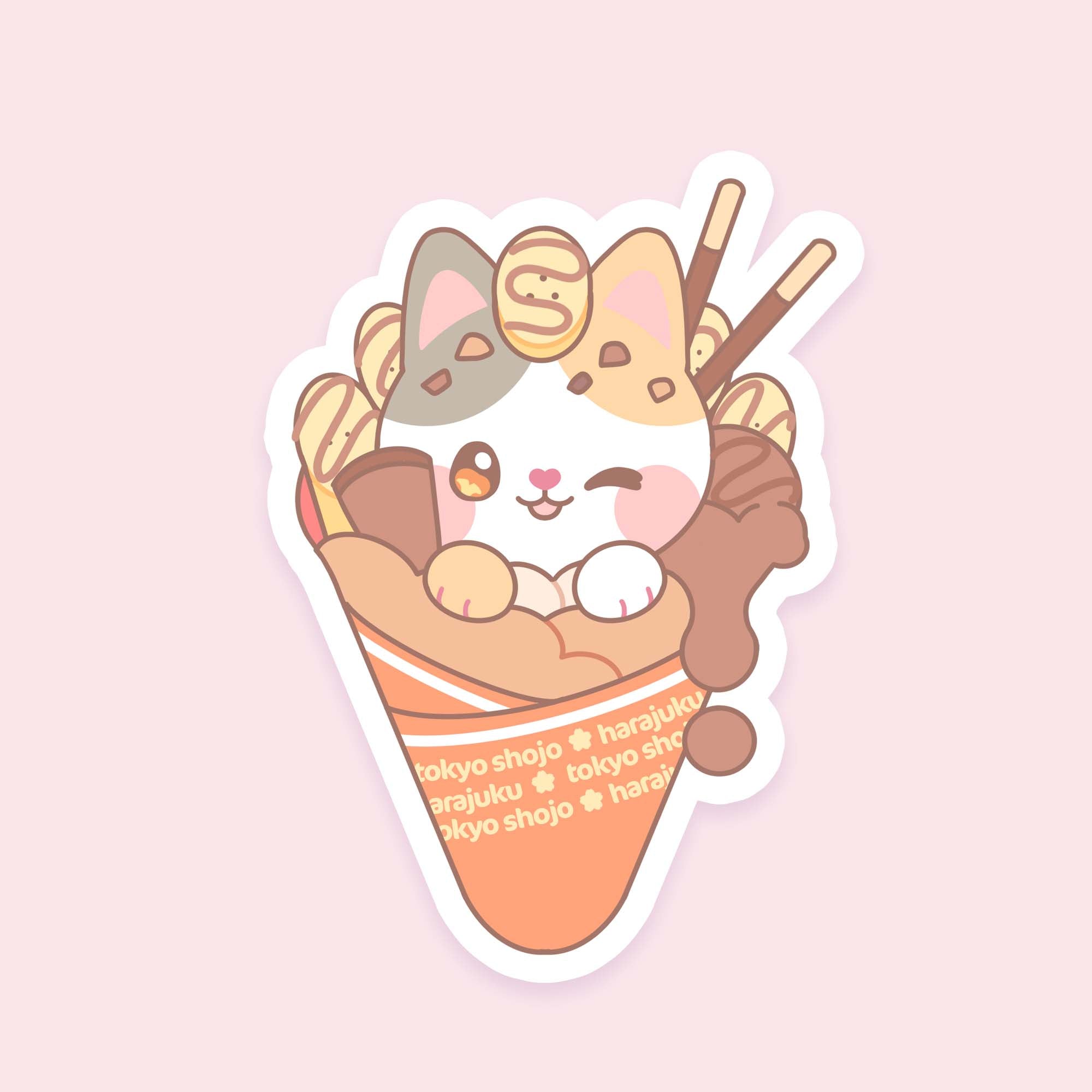 Koyo's Choco Banana Crunch Crepe Sticker