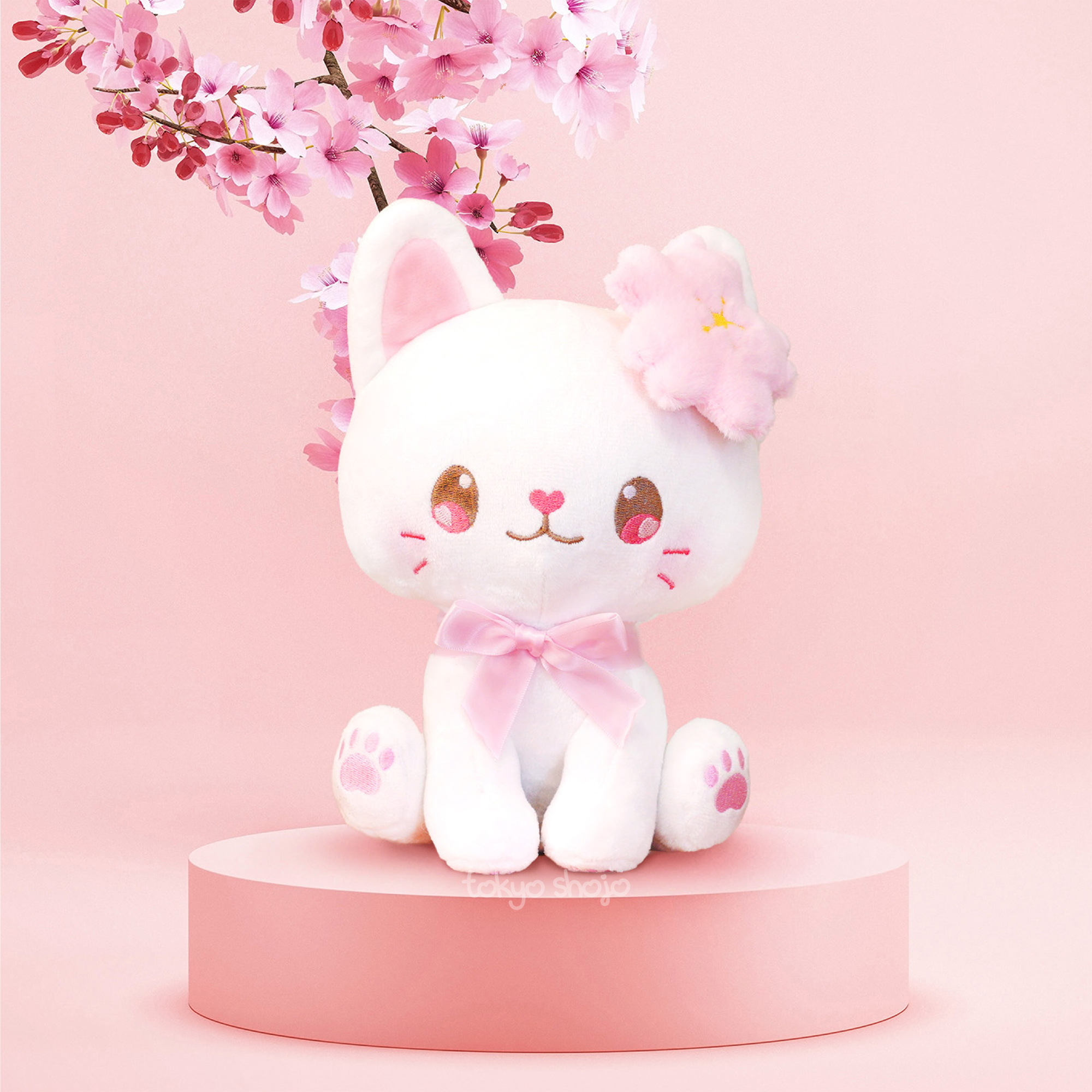 Pink cat 2025 plush toy