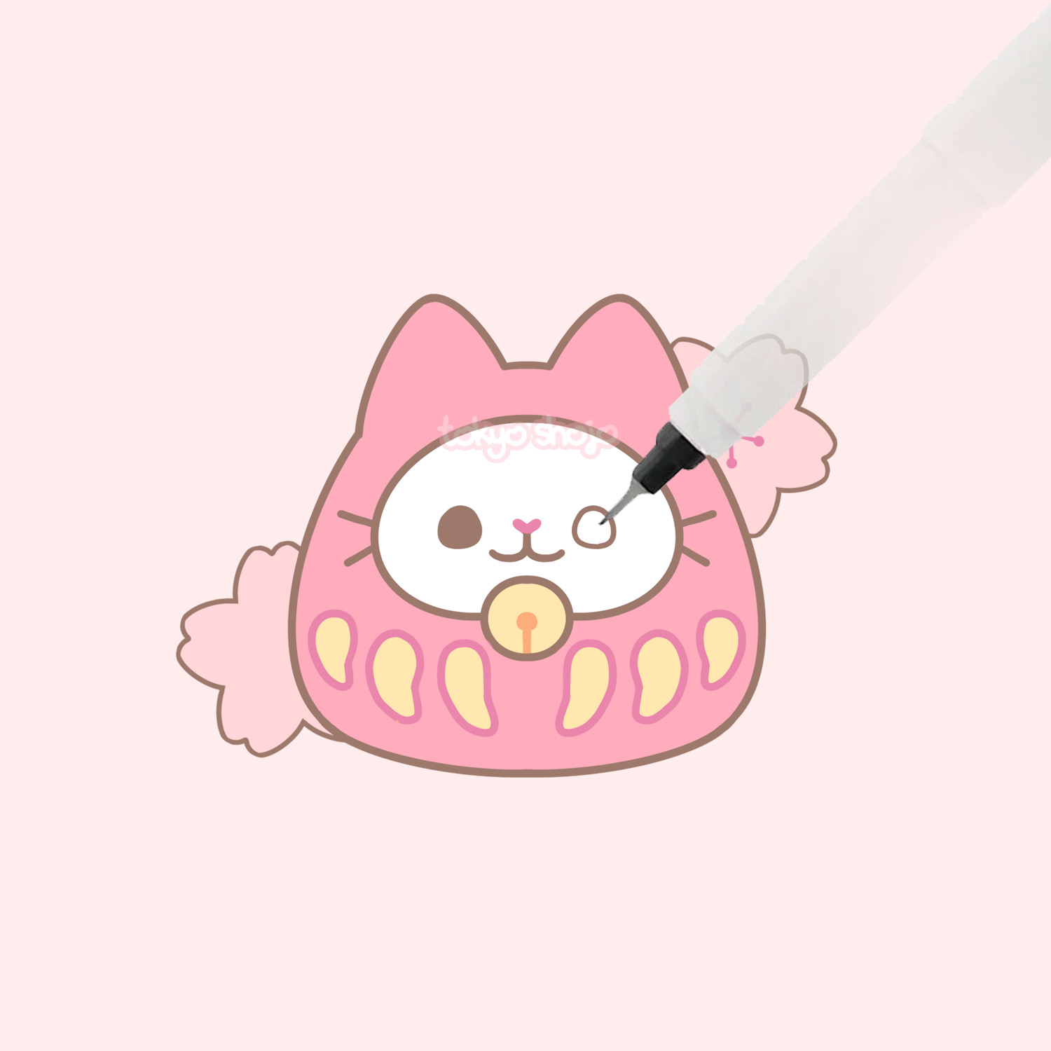 Neko Daruma Pin