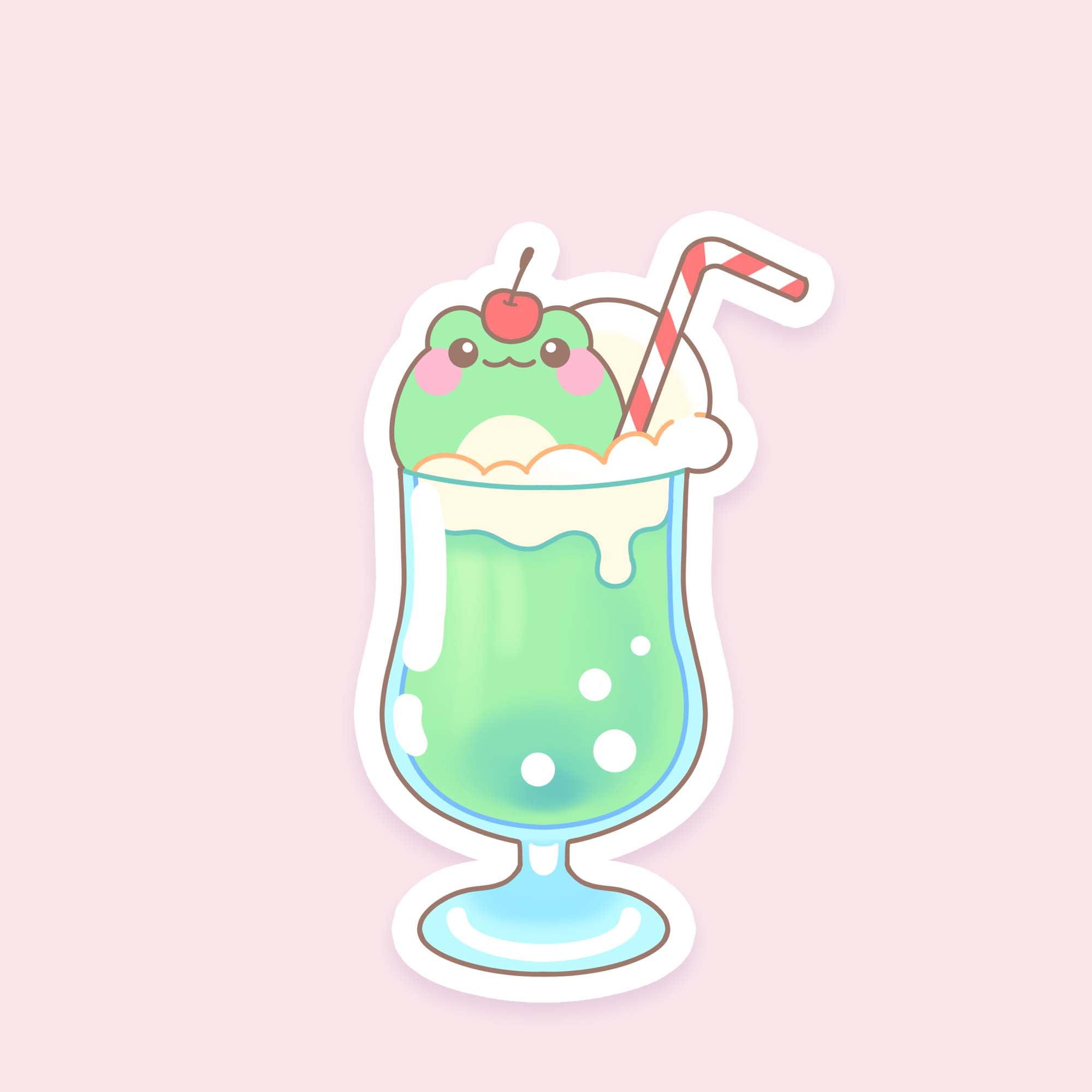 Frog Melon Soda Sticker