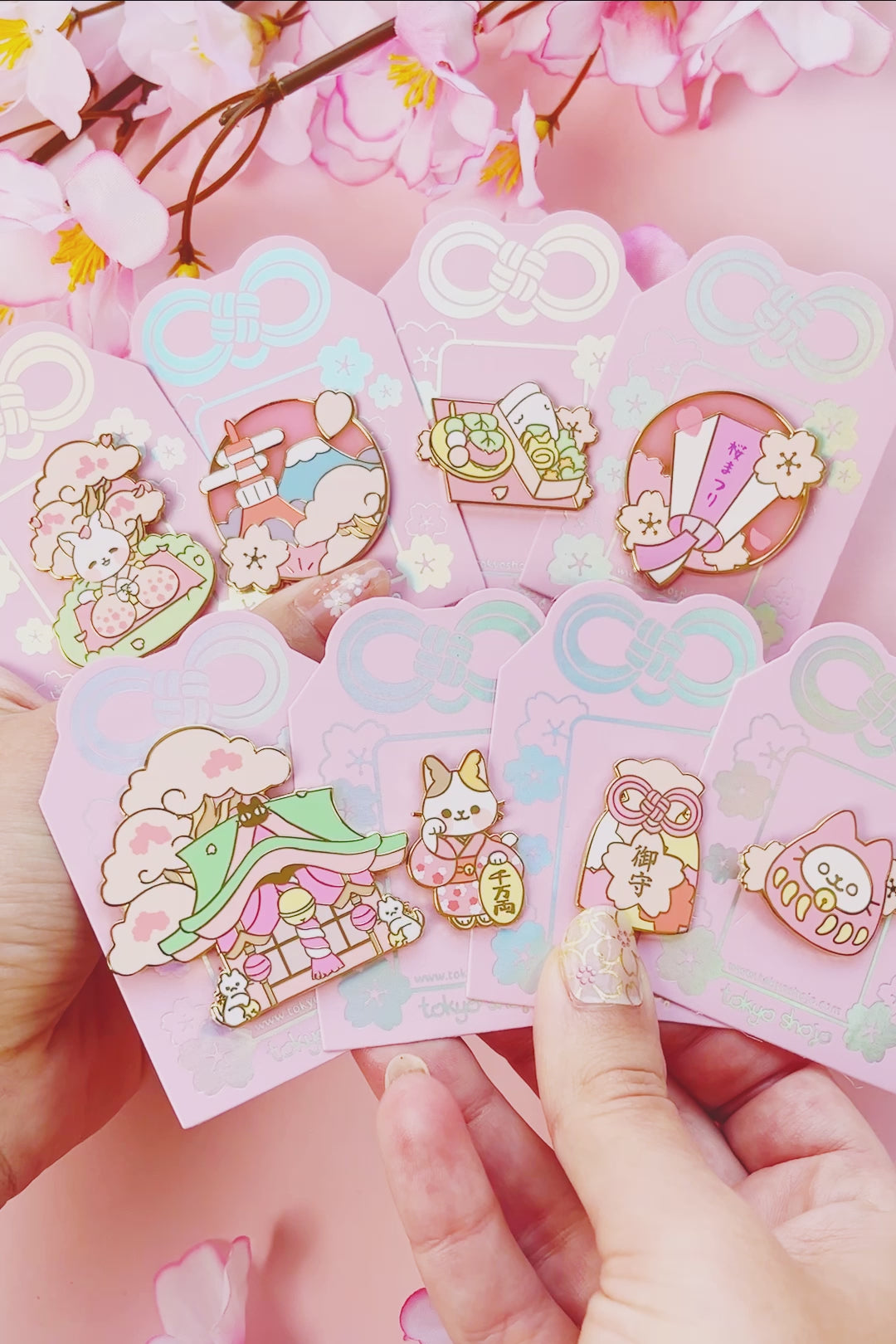 Set of 8 Sakura Matsuri Pins