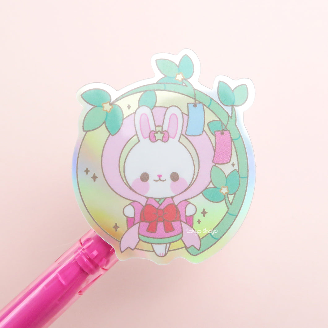 Tanabata Orihime Bunny Holo Sticker