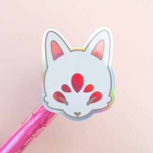 Holo Kitsune Face Sticker