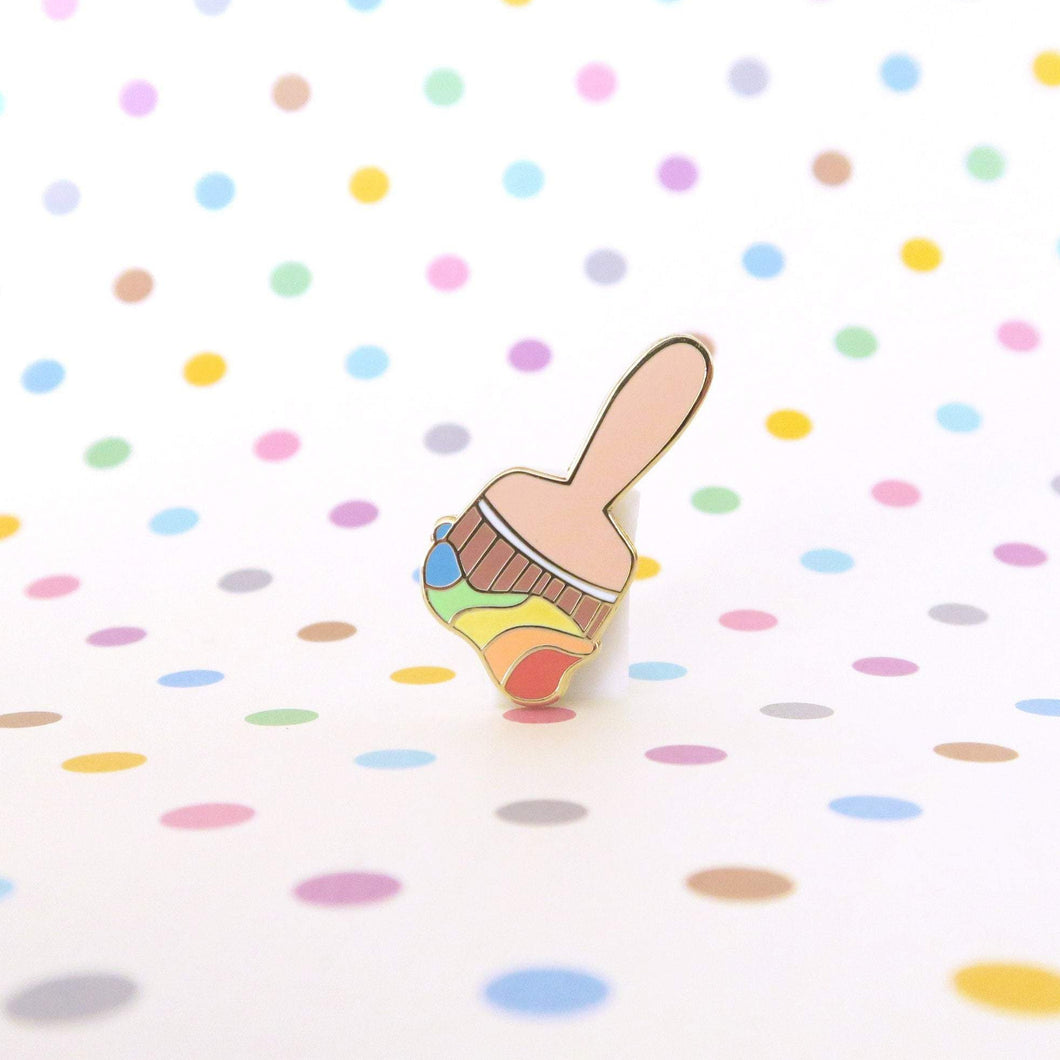 Rainbow Paint Brush Pin