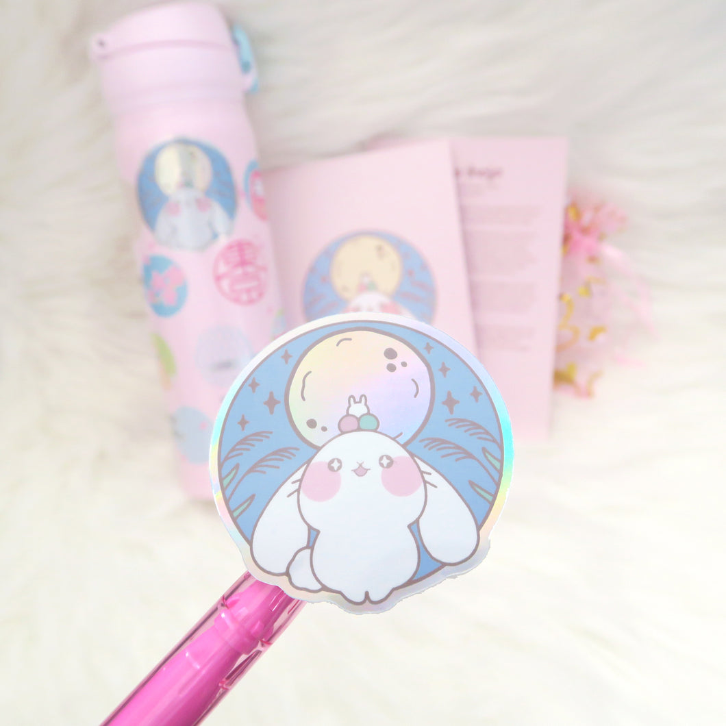 Tsukimi Bunny Holo Vinyl Sticker